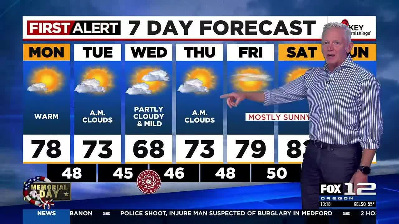 First Alert Monday morning FOX 12 weather forecast (5/29) - YouTube