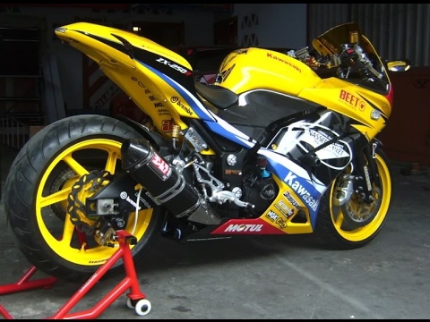 Video Modifikasi  Motor Kawasaki Ninja  250  Warna  Kuning 