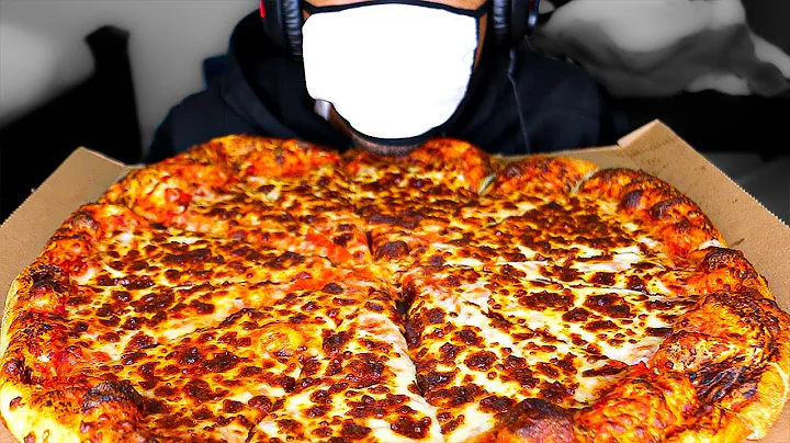 ASMR COSTCO PIZZA W/ MASK ON EATING CHALLENGE MUKB...