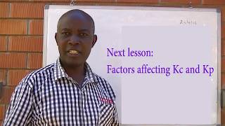 Equilibrium constant in terms of partial pressure Kp By Dr  Bbosa Science