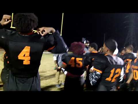 Coach Porter talks to his Swann Middle School Lions(6-1) after their 36-28 victory over Southern...