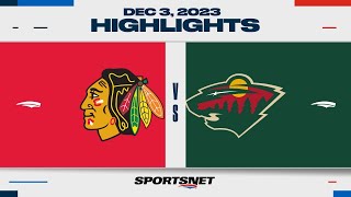 NHL Highlights | Blackhawks vs. Wild - December 3, 2023