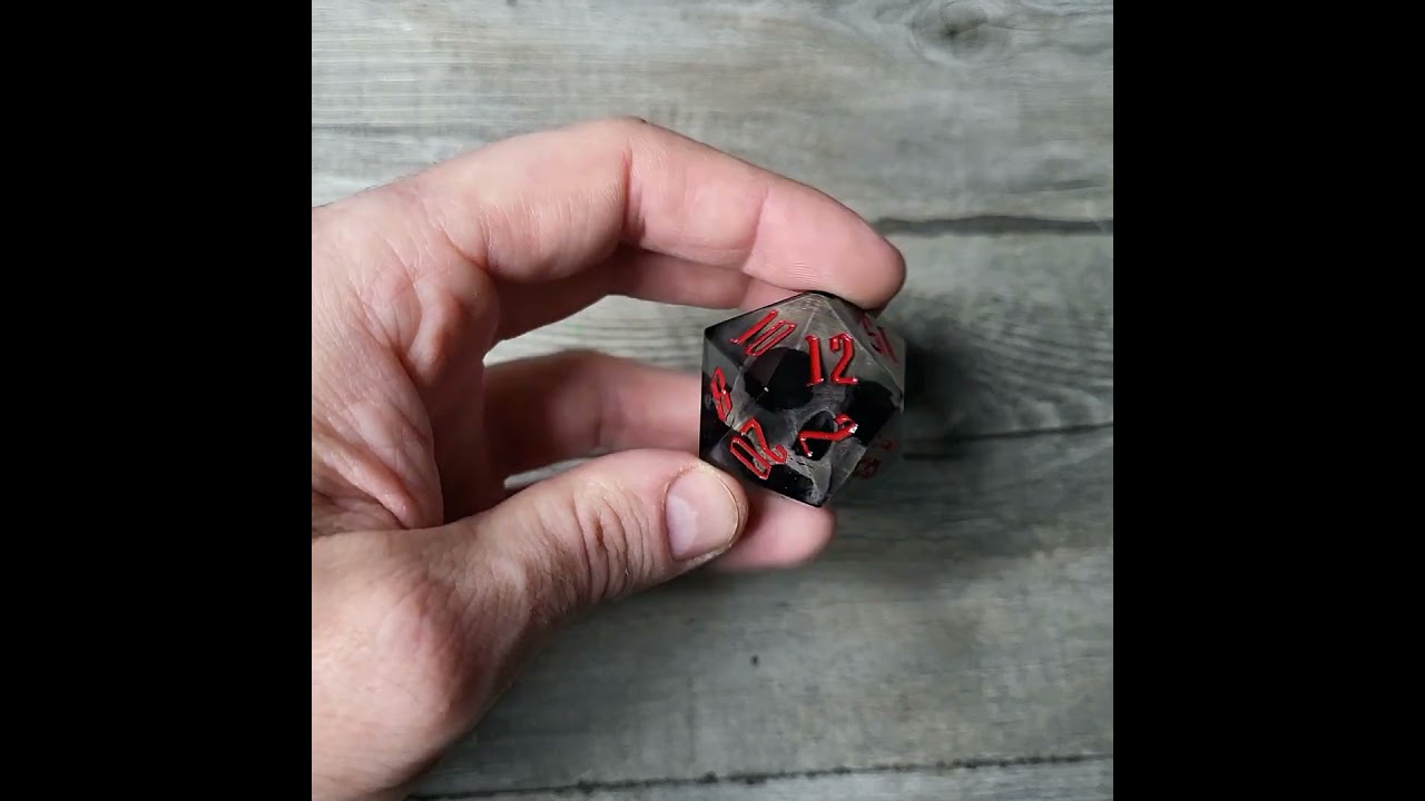 Jumbo D20 Custom Dice Warlock Skull - Dadi in resina su misura per D&D e giochi di ruolo - Chonk D20