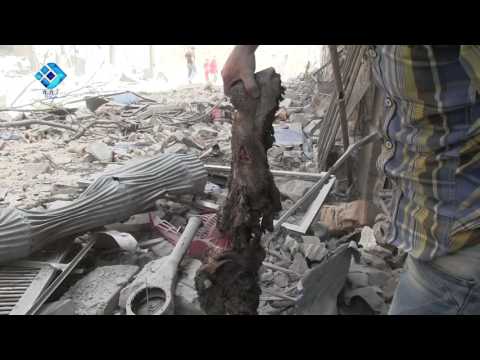 وكالة ثقة تقرير مصور يرصد ارتكاب الطيران الحربي لمجزرة في حي كرم الجبل