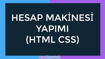 Hesap Makinesi Yapımı(Sadece HTML CSS)[--2--]