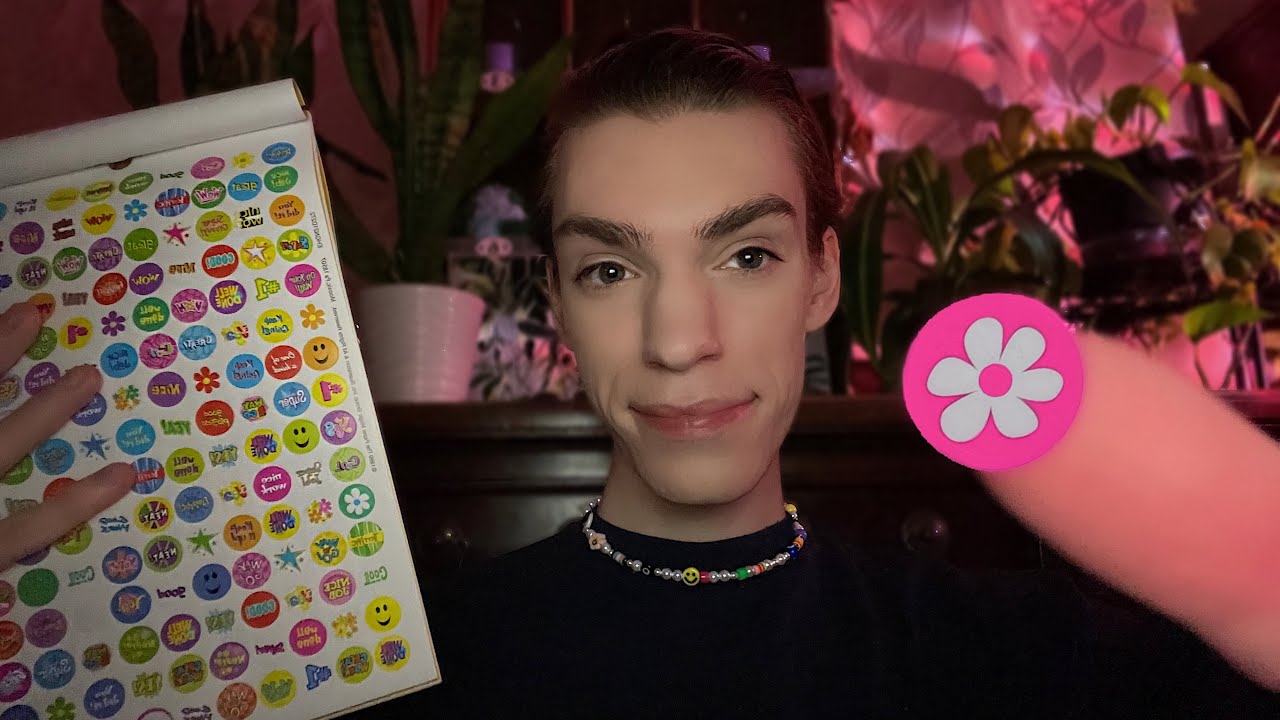 ASMR Applying Stickers All Over Your Face 🌸