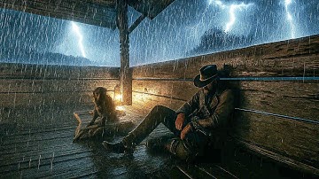 Taking Shelter on the Remote Watch Tower During Heavy Thunderstorm | RDR2 ASMR Rain