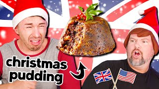 Americans Try Weird Christmas Treats, Sweets, and Desserts from Britain!