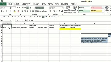 Partition Calculator Part1 Setting up the workbook
