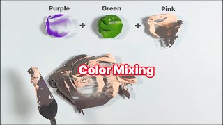 Guess the final color 🎨| Satisfying video | Art video | Color mixing video | Mix Purple |Green |Pink