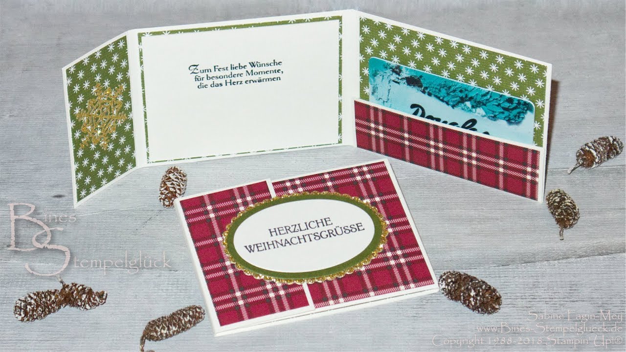 Gutscheinkarte weihnachtlich verpackt mit Stampin' Up!