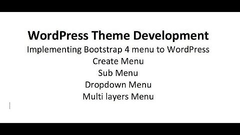 Bootstrap menu to WordPress Part-5