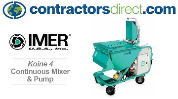 Imer Koine 4 Continuous Mixer & Pump Demonstration