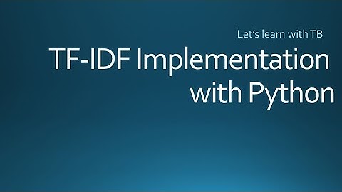 TF-IDF Implementation with Python | Machine Learning | Natural Language Processing