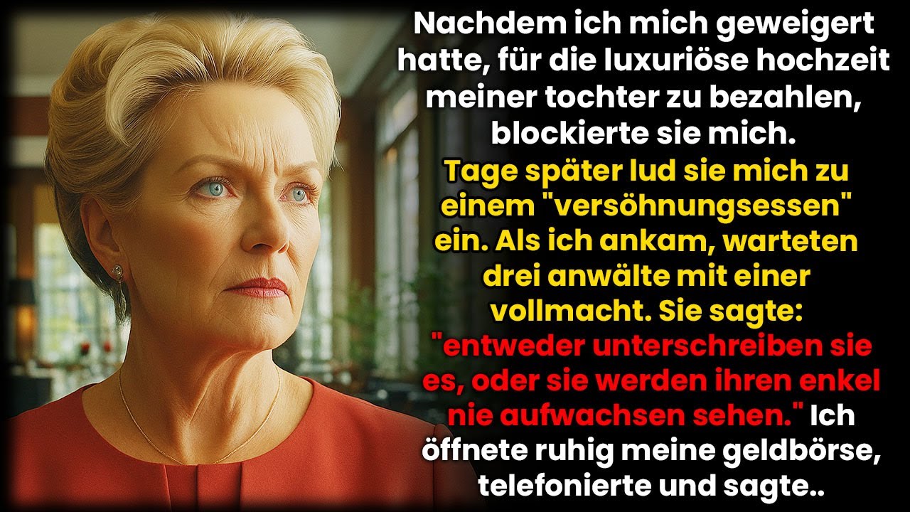 Ich weigerte mich, die Luxushochzeit meiner Tochter zu zahlen – beim Abendessen rächte sie sich