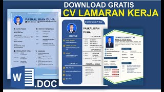 Download Template CV Lamaran Kerja Gratis Format Doc (MS.Word) screenshot 3