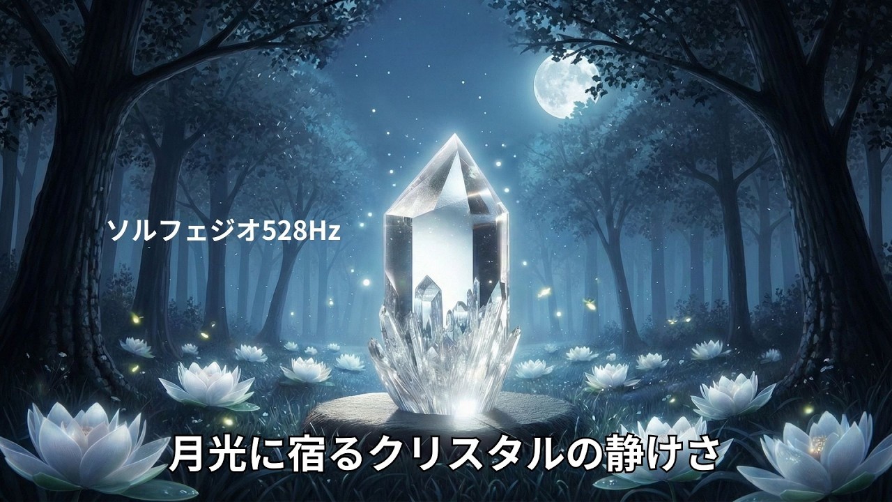 【ソルフェジオ528Hz 】深い休息のための月光クリスタル｜1時間ヒーリング