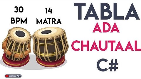 Ada Chautal Tabla Loop For Practice | C# | 30 Bpm | #muzzico