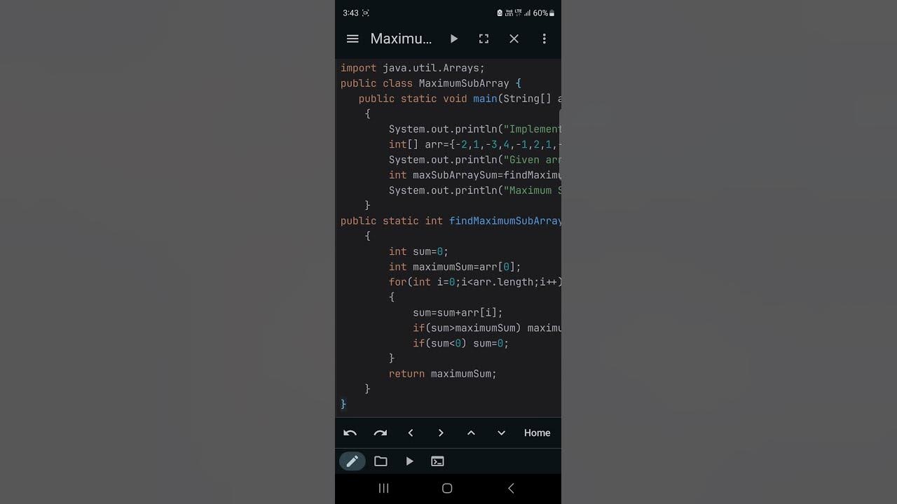 Java Tutorial: Kadane's Algorithm for Maximum Subarray Sum - YouTube