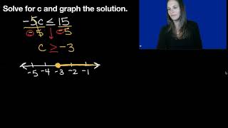 One-step inequalities: -5c ≤ 15 (ASL)