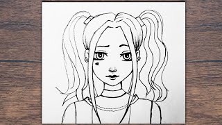 How to draw harley quinn easy || How to draw harley quinn step by step #drawing #drawingtutorial