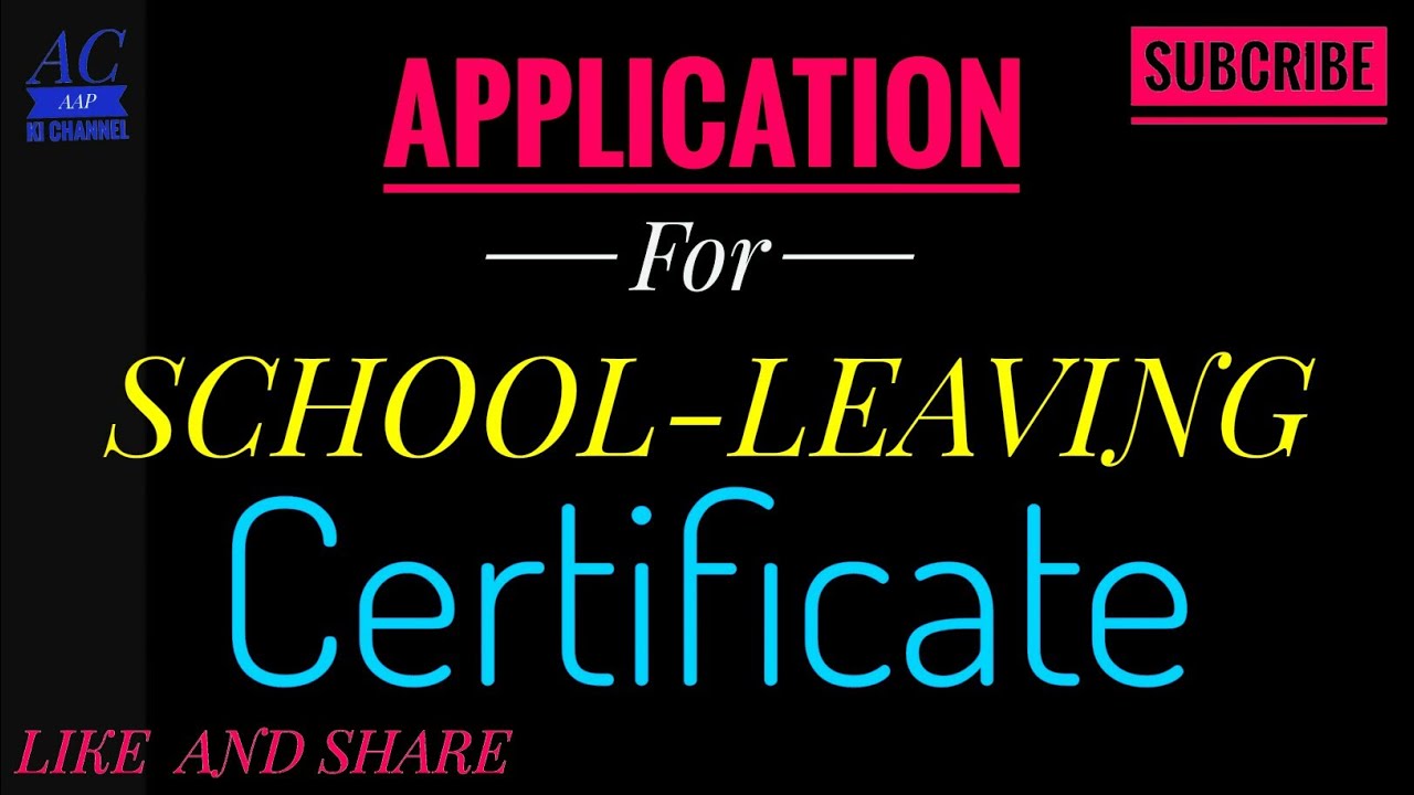 Application for school-Leaving certificate