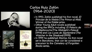 Carlos Ruiz Zafón and the Spanish Gothic
We were joined by Rosa Ortiz for this exploration of the work of Carlos Ruiz Zafon Carlos Ruiz Zafón and the Spanish Gothic