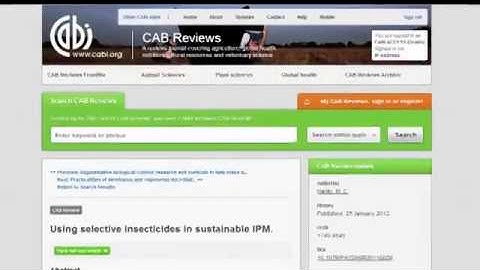 المكتبة الرقمية السعودية - دليل إستخدام CAB Reviews  Simple searching