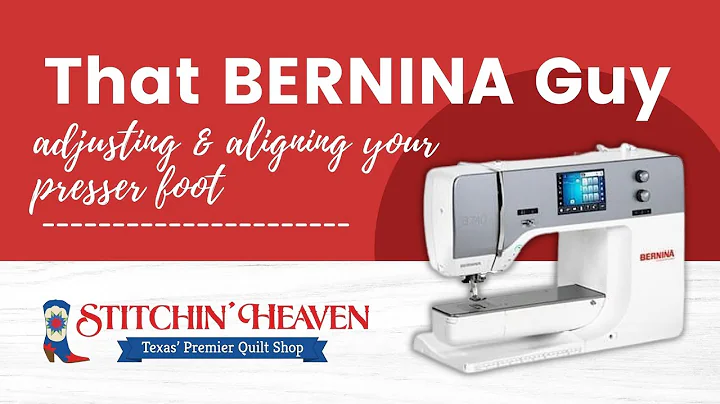 That BERNINA Guy | Adjusting & Aligning Your Press...