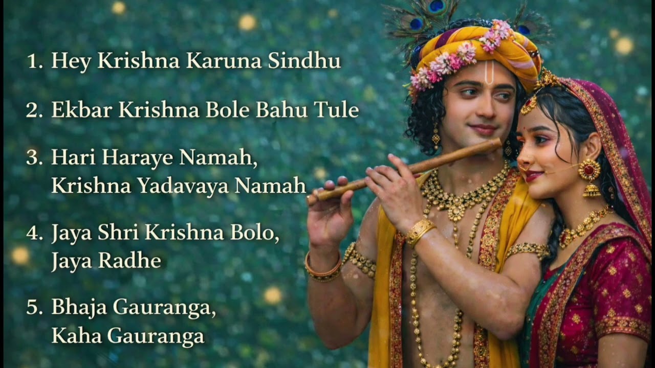 5 Divine Krishna Bhajans 🙏 Radha Krishna Kirtan | Peaceful Devotional Songs