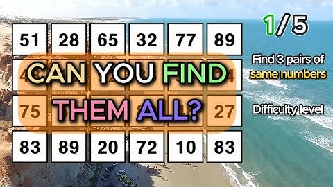 GENIUS KAN ALLES VINDEN! Vind 3 paren identieke getallen/ /Dementiepreventiequizzen/Tests.293