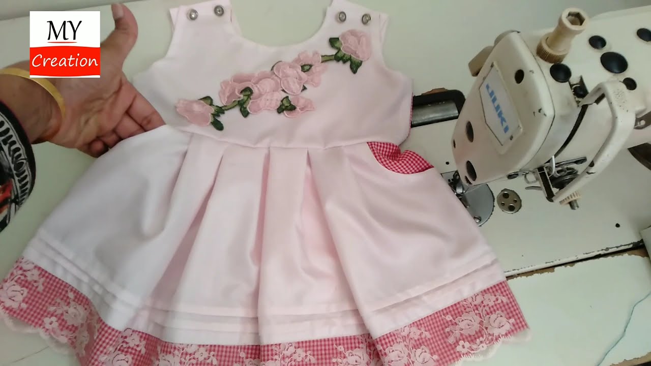 summer designer baby frock cutting and stitching full tutorial - YouTube