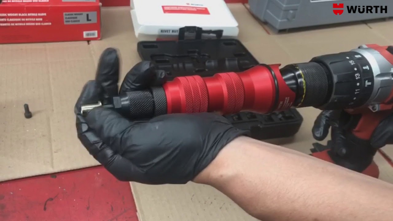 ADAPTADOR REMACHADORA DE TUERCAS PARA TALADRO WURTH 0949 550 001 - YouTube