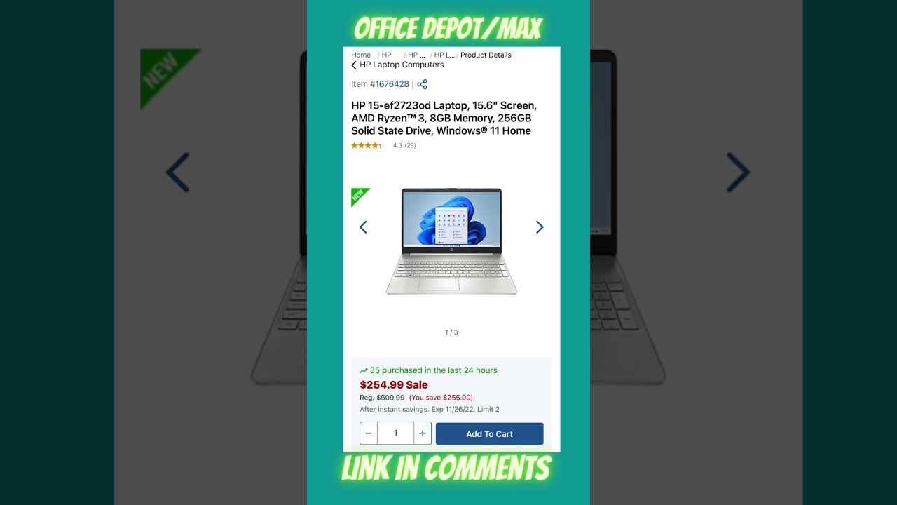 Laptop from Office Depot/Max 