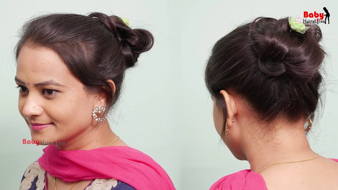 Bun Hairstyle For Girls High Bun Hairstyle Step By Step Tutorial