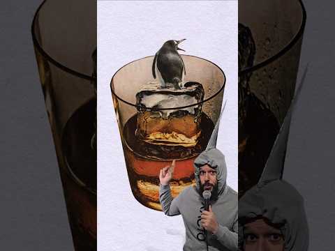 Actual Idiot collage artist generating the HARD DRINKIN TRUTH. Sidenote: I 💚 🐧 #collage #art #comedy