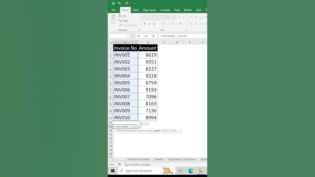 Excel textjoin formula textjoin formula in excel youtube