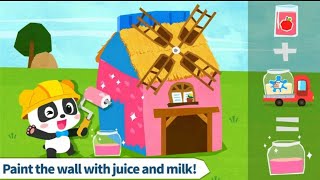 아기 팬더의 애완동물 집 디자인 EP- 2 Full HD|| By Babybus||교육 게임||우유로 벽을 칠하세요 screenshot 1