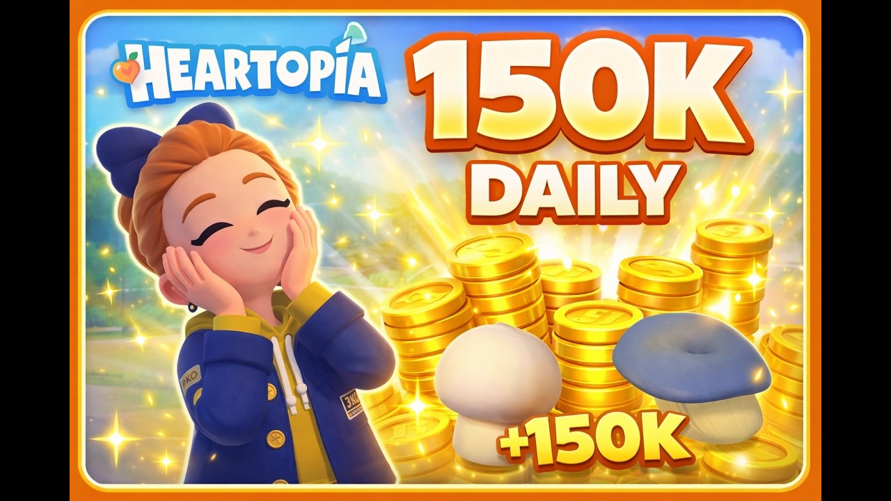 Easy 150K Gold DAILY 💰 | Cozy No-Energy Mushroom Foraging Route | Heartopia