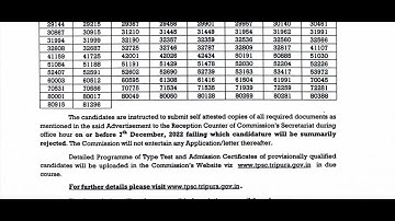 TPSC LD Asstant cum typist Gr VI results published 2022.