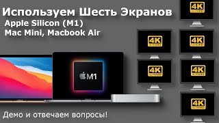 Шесть Мониторов с M1 Mac Mini, Macbook Air + Монитор Активности + вопросы и обращение подписчикам
