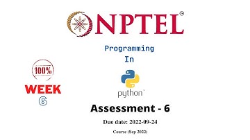 NPTEL Programming in python Answers | Week 6 | Assessment 6 | Due date: 2022-09-24 | Aug 2022