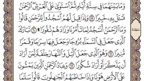سورة الفرقان الشيخ ياسر الدوسري صفحة ٣٦٥