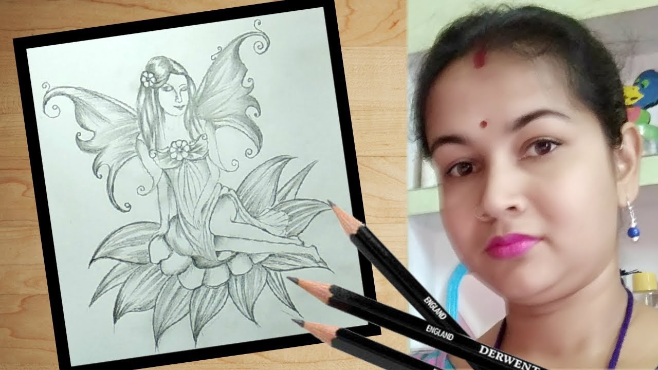 Featured image of post Beautiful Fairy Pencil Drawing This is an easy step by step tutorial for beginners and kids to draw beautiful fairy pencil sketch