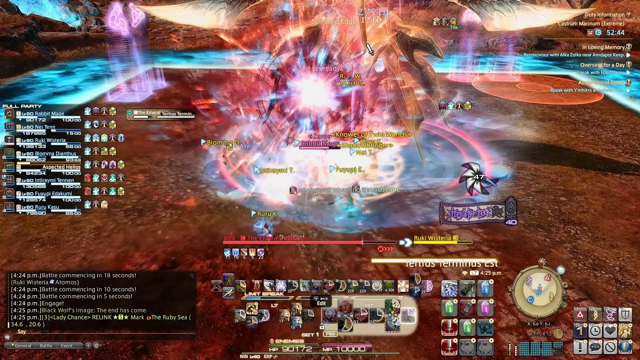 [FFXIV] Emerald Weapon Extreme (Castrum Marinum EX) - NIN POV (Mount roll win)