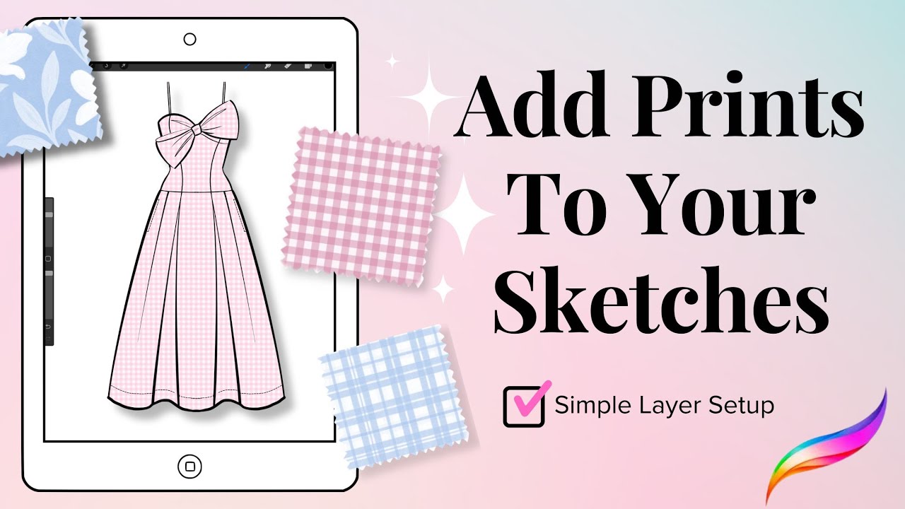 Как добавить ткань и принты к рисункам одежды в Procreate