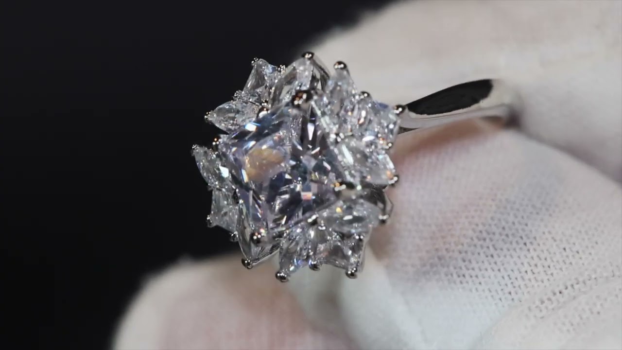 Womens snowflake diamond ring, womens engagement ring, womens wedding ring, womens promise ring