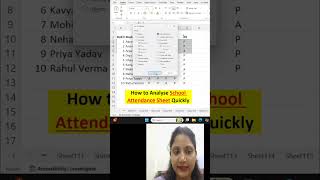 81. Analysing SCHOOL ATTENDANCE SHEETS quickly using Excel 💫 #exceltips #excel #exceltutorial