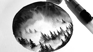 watercolour painting forest simple misty tutorial watercolor simply clarke introduction frank