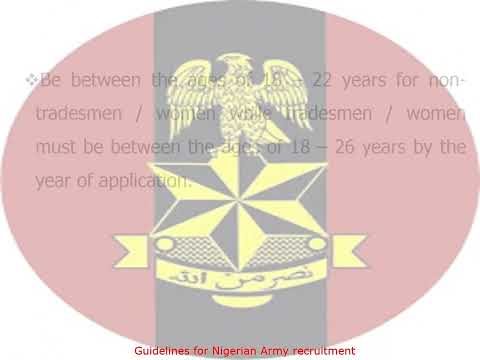 NIGERIAN ARMY RECRUITMENT REQUIREMENT FOR ELIGIBLE CANDIDATE